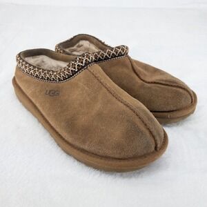 UGG Tasman Slippers Girls Size 4 Chestnut Suede Neutral Native Kids